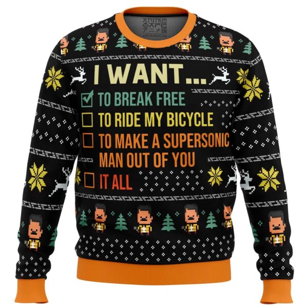 I Want To Break Free Queen Gifts For Family Holiday Christmas Ugly Sweater