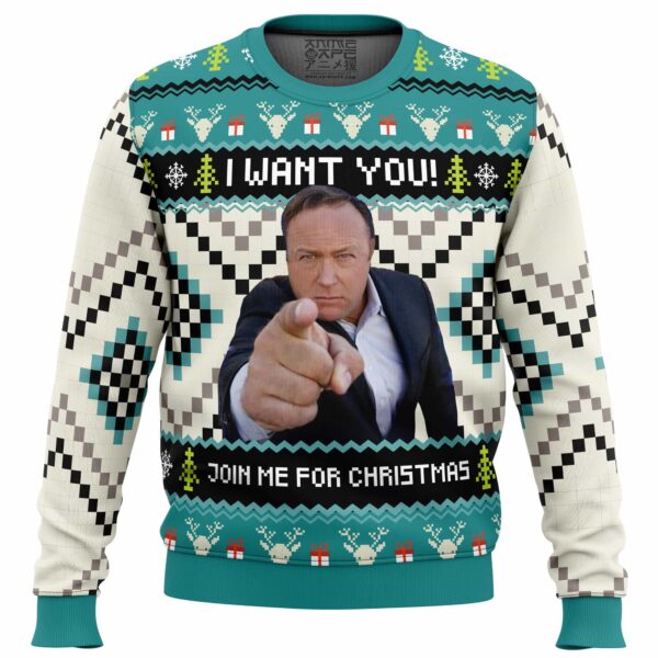 I Want You Alex Jones Gifts For Family Holiday Christmas Ugly Sweater