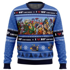 I love the 80s Cartoons Gifts For Family Holiday Christmas Ugly Sweater