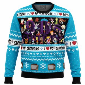 I love the 90s Cartoons Gifts For Family Holiday Christmas Ugly Sweater