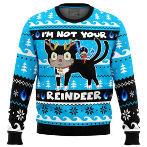 I’m Not Your Reindeer Blue Exorcist Gifts For Family Holiday Christmas Ugly Sweater