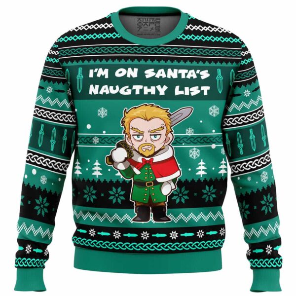 I’m on Santa’s Naughty List Vinland Saga Gifts For Family Holiday Christmas Ugly Sweater