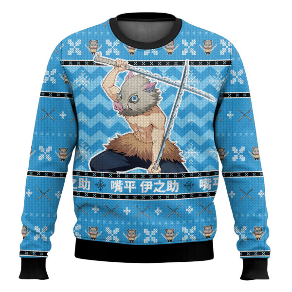 Inosuke Demon Slayer Gifts For Family Holiday Christmas Ugly Sweater