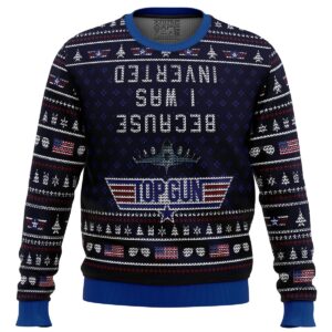 Inverted Top Gun Gifts For Family Holiday Christmas Ugly Sweater