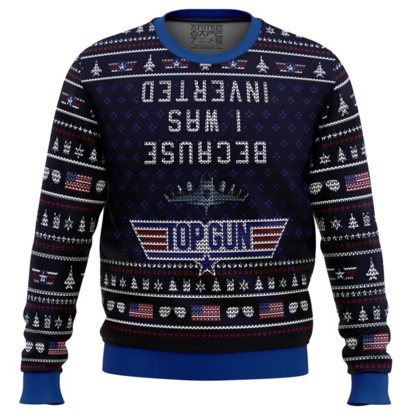 Inverted Top Gun Gifts For Family Holiday Christmas Ugly Sweater