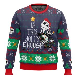 Is This Jolly Enough Jack Skellington Best Holiday Christmas Ugly Sweater Gifts For Family