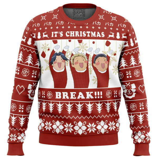 Its Christmas Break The Moron Trio Maid-Sama Gifts For Family Holiday Christmas Ugly Sweater