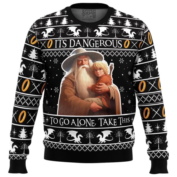 Its Dangerous to go Alone Lord of the Rings Gifts For Family Holiday Christmas Ugly Sweater