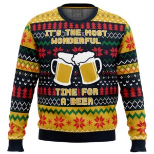 Its The Most Wonderful Time For A Beer Parody Gifts For Family For Holiday Christmas Ugly Sweater