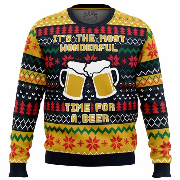 Its The Most Wonderful Time For A Beer Parody Gifts For Family Holiday Christmas Ugly Sweater