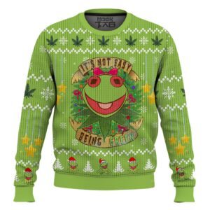 Its not easy being Green 420 Frog Christmas Best Holiday Christmas Ugly Sweater Gifts For Family