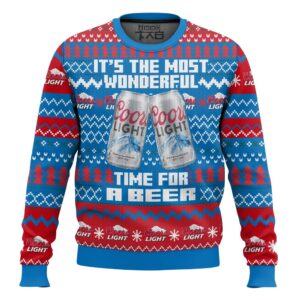 Its the Most Wonderful time for a Coors Light Best Holiday Christmas Ugly Sweater Gifts For Family