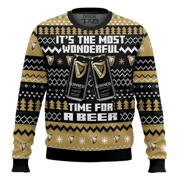 Its the Most Wonderful time for a Guinness Best Holiday Christmas Ugly Sweater Gifts For Family