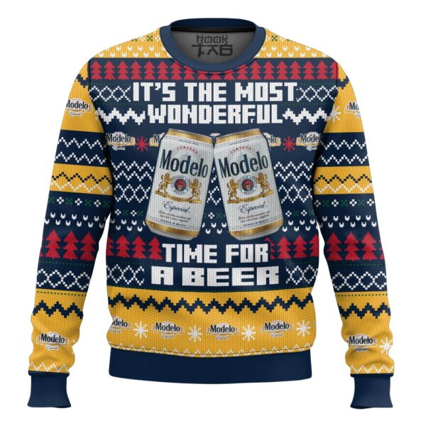 Its the Most Wonderful time for a Modelo Best Holiday Christmas Ugly Sweater Gifts For Family