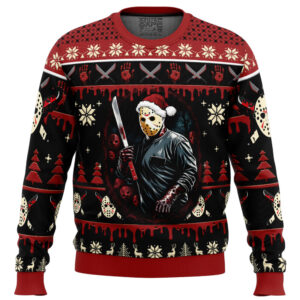 Jason Voorhees Firday the 13th Gifts For Family Holiday Christmas Ugly Sweater