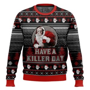 Jason Voorhees Have a killer day Friday the 13th Christmas Best Holiday Christmas Ugly Sweater Gifts For Family