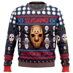 Jason Voorhees Friday the 13th Gifts For Family Holiday Christmas Ugly Sweater