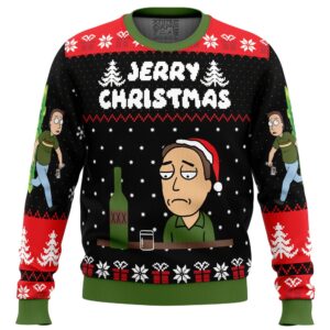 Jerry Christmas Rick and Morty Gifts For Family Holiday Christmas Ugly Sweater