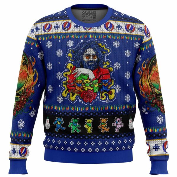 Jerry Garcia Grateful Dead Gifts For Family Holiday Christmas Ugly Sweater