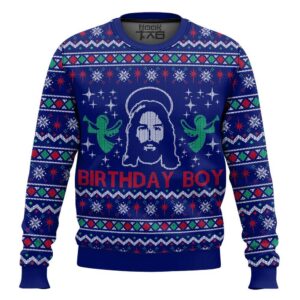 Jesus Birthday Boy Gifts For Family Holiday Christmas Ugly Sweater