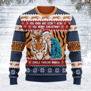 Joe Exotic Tiger King Bet That B Didn’t Send You A Card Chirsmas Gifts For Family Holiday Christmas Ugly Sweater