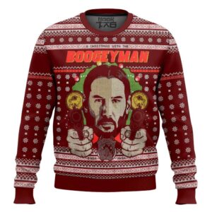 John Wick The Boogeyman Merry Christmas Best Holiday Christmas Ugly Sweater Gifts For Family