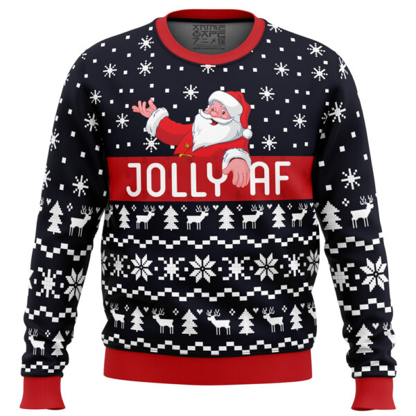 Jolly Af Santa Claus Gifts For Family Holiday Christmas Ugly Sweater