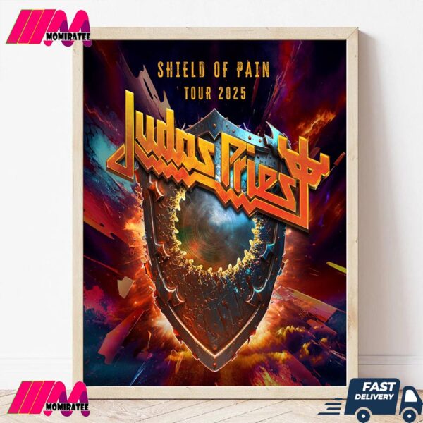 Judas Priest Shield of Pain Tour 2025 The Mighty Return of Heavy Metal Legends Wall Decor Canvas Poster