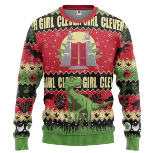 Jurassic Park Clever Girl Ugly Christmas Custom Best Holiday Christmas Ugly Sweater Gifts For Family