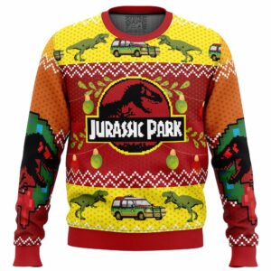 Jurassic Park Gifts For Family Holiday Christmas Ugly Sweater