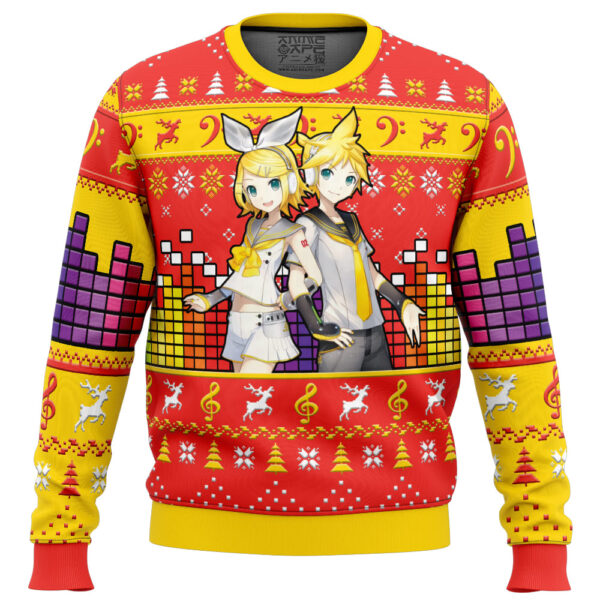 Kagamine Rin Len Gifts For Family Holiday Christmas Ugly Sweater