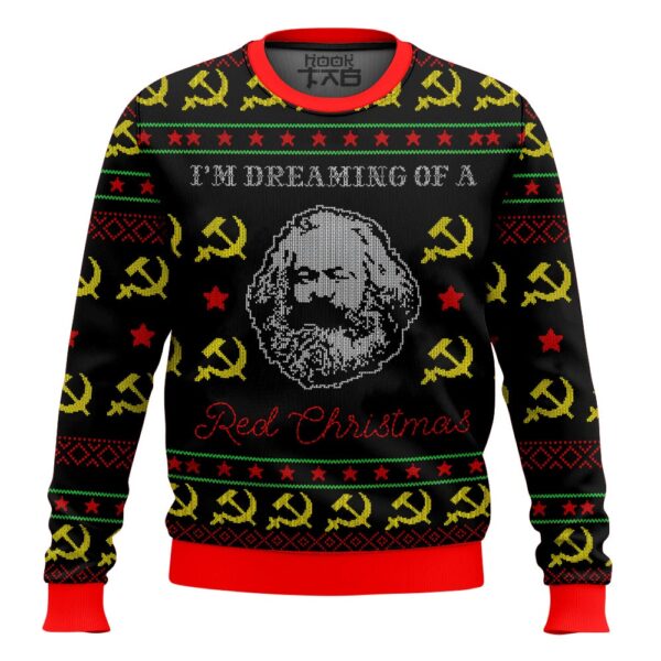 Karl Marx I’m dreaming of a red Christmas Best Holiday Christmas Ugly Sweater Gifts For Family