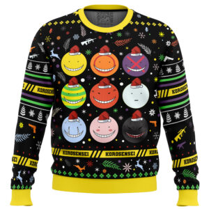 Korosensei Expressions Assassination Classroom Gifts For Family Holiday Christmas Ugly Sweater