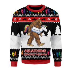 LGBT Bigfoot Best Gifts For Family For Holiday Christmas Ugly Sweater