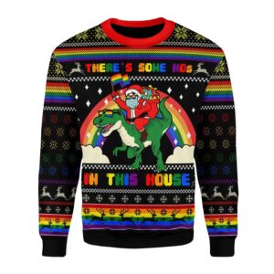 LGBT There’s Some Hos In This House Best Gifts For Family For Holiday Christmas Ugly Sweater