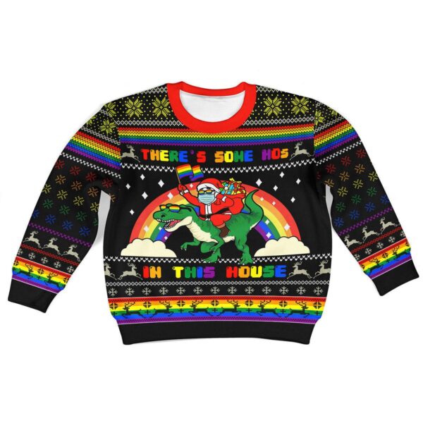 LGBT There’s Some Hos In This House Kid Best Gifts For Family For Holiday Christmas Ugly Sweater