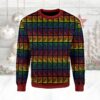 LGBTQ Rainbow Flag Cat Gifts For Family Holiday Christmas Ugly Sweater