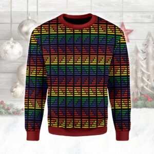 LGBTQ Flag Stripes Gifts For Family Holiday Christmas Ugly Sweater