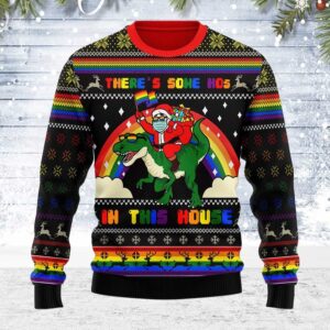 LGBTQ There’s Some Hos In This House Gifts For Family Holiday Christmas Ugly Sweater