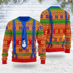 LGBTQ With Tie And Suspenders Gifts For Family Holiday Christmas Ugly Sweater