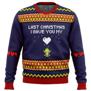 Last Christmas I Gave You My Heart Zelda Gifts For Family Holiday Christmas Ugly Sweater