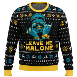 Leave Me Malone Post Malone Gifts For Family Holiday Christmas Ugly Sweater