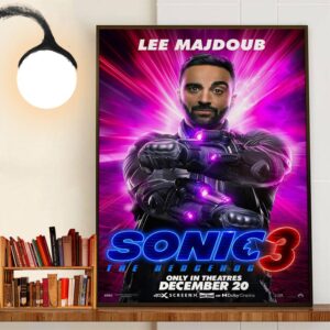 Lee Majdoub As Agent Stone In Sonic The Hedgehog 3 Official Poster Release December 20th 2024 Home Decor Poster Canvas