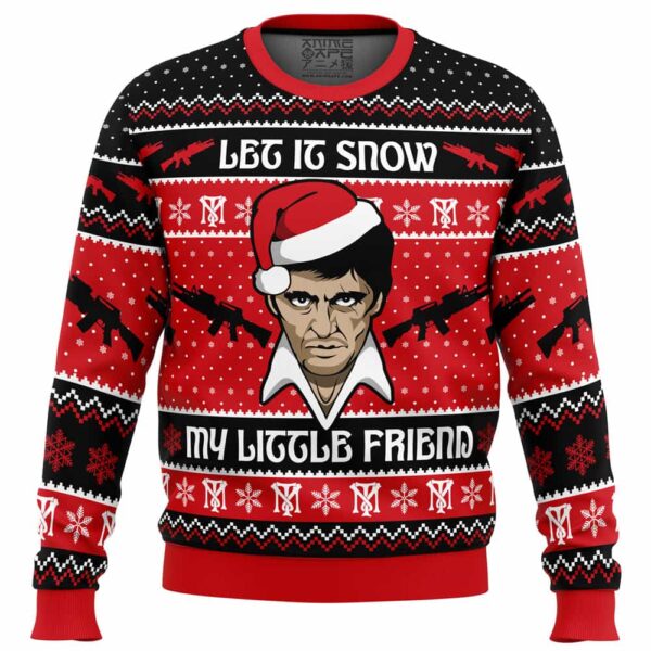 Let It Snow Scarface Gifts For Family Holiday Christmas Ugly Sweater