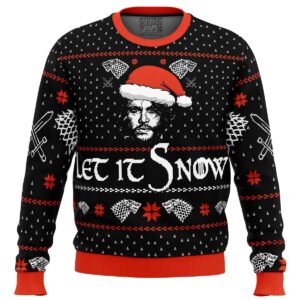 Let it Snow Jon Game of Thrones Gifts For Family Holiday Christmas Ugly Sweater