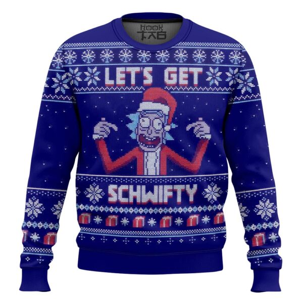 Let?s Get Schwifty Rick and Morty Gifts For Family Holiday Christmas Ugly Sweater