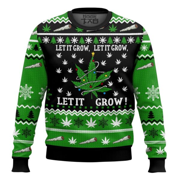 Lets it Grow 420 Christmas Best Holiday Christmas Ugly Sweater Gifts For Family