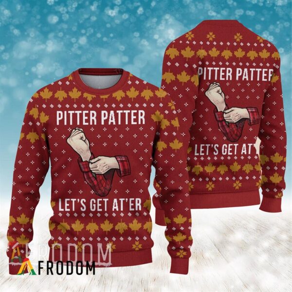 Letterkenny Pitter Patter Lets Get At?er Best Holiday Christmas Ugly Sweater Gifts For Family