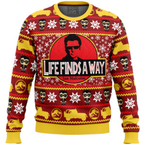 Life Finds A Way Jurassic Park Gifts For Family Holiday Christmas Ugly Sweater