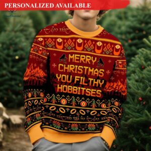 The Lord Of The Rings Christmas You Filthy Hobbitses Christmas Best Holiday Christmas Ugly Sweater Gifts For Family